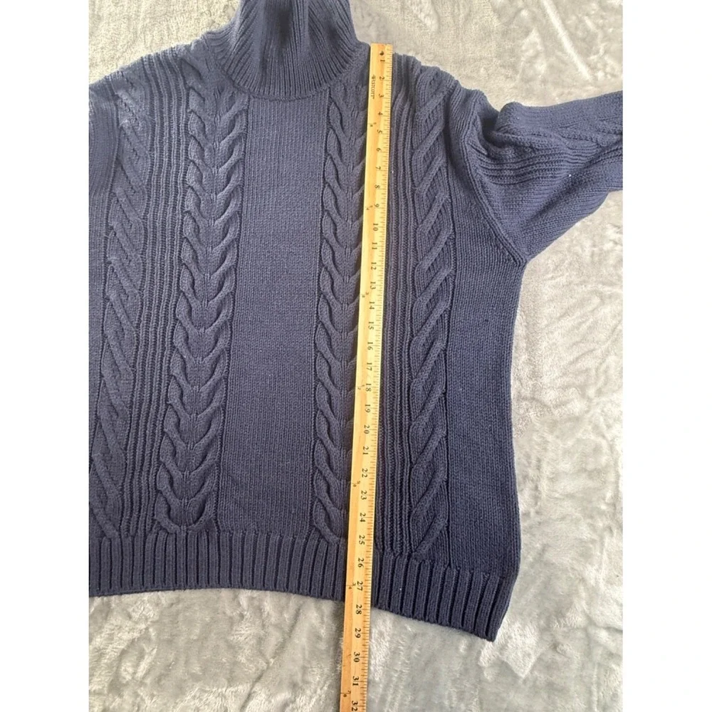 Banana Republic Organic Cotton Cable Knit Men's Sweater L Blue NWT
